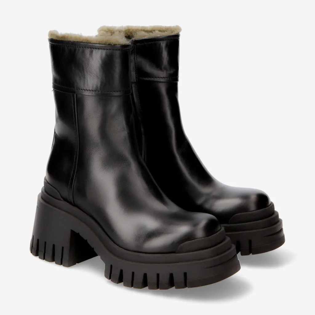 M6625A Brushed Leather Ankle Boots With Heel*Premiata New
